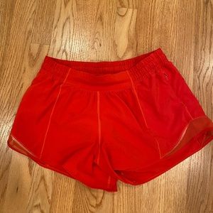 4” red lululemon shorts